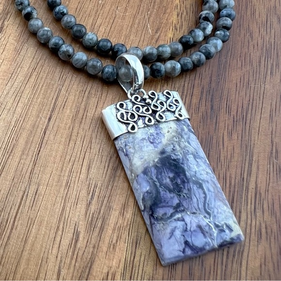 Jewelry Lot 925 VINTAGE Cross Pendant NEW Tiffany Stone Pendant Labradorite - Picture 5 of 9